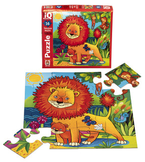 IQ Пазл МАКСИ. Рыжий лев, 16 деталей 2