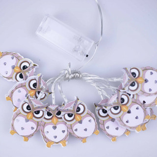 Гирлянда 'Совы' (теплый белый), LED, на батарейках, артикул  2