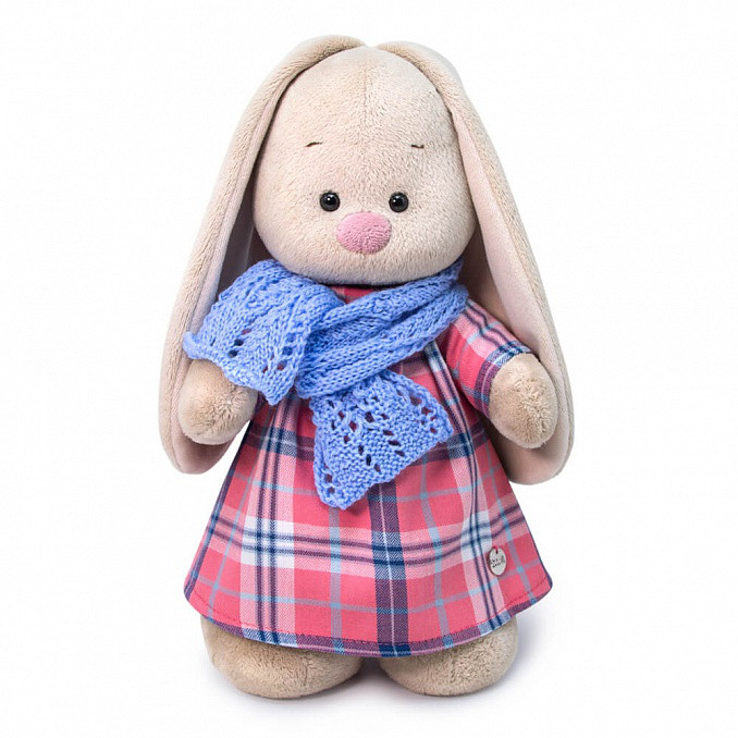 Зайка Ми в голубом шарфе. Размер 25 см