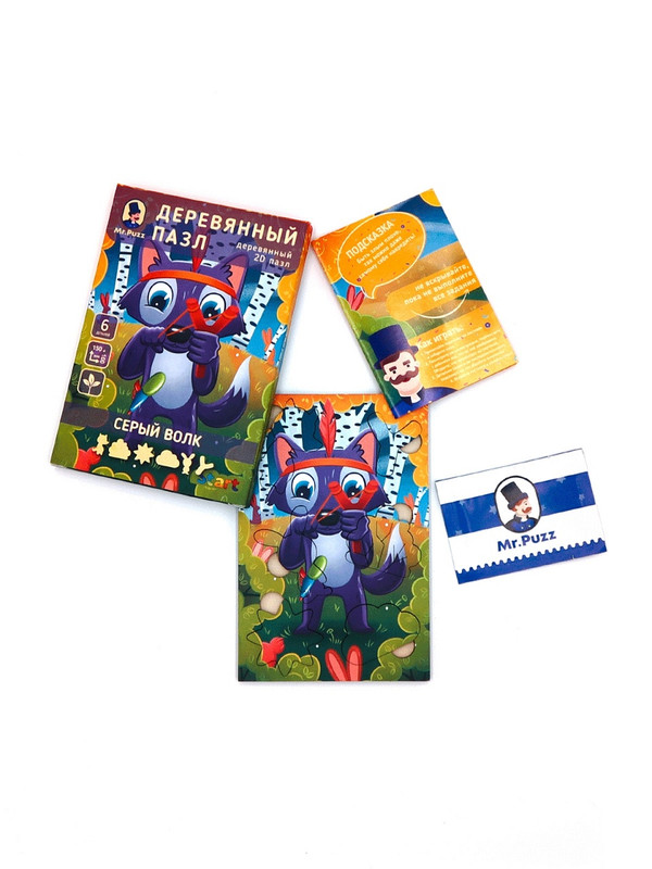 Деревянный пазл MR.PUZZ Серый волк