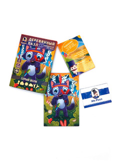 Деревянный пазл MR.PUZZ Серый волк 1