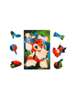 Деревянный пазл MR.PUZZ Лисичка сестричка 2