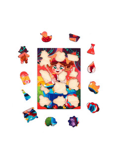 Деревянный пазл MR.PUZZ Баба яга 2