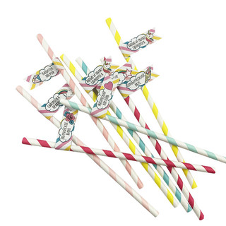 Трубочки для коктейля с флажком 'Девочкам' 8 шт в наборе