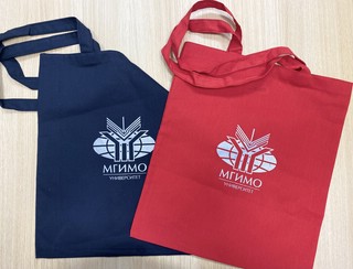 Сумка холщовая с логотипом МГИМО, цвет красный