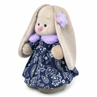 Зайка Ми в пальто с сиреневым воротником. Размер 32 см 2