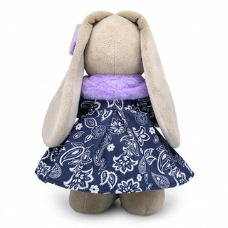 Зайка Ми в пальто с сиреневым воротником. Размер 32 см 3