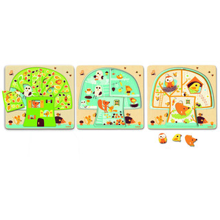 Трехслойный пазл 'Дом-дерево' DJECO, цвет разноцветный 2