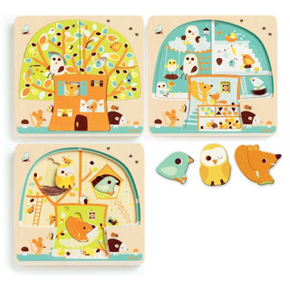 Трехслойный пазл 'Дом-дерево' DJECO, цвет разноцветный 3