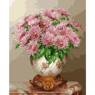 Картина по номерам на дереве 'Бузин. Розовые астры', без держателя для красок (29 цветов), 40х50 см Molly, цвет разноцветный