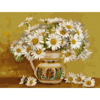 Картина по номерам на дереве 'Бузин. Ромашковое кружево' без держателя для красок (20 цветов), 40х50 см