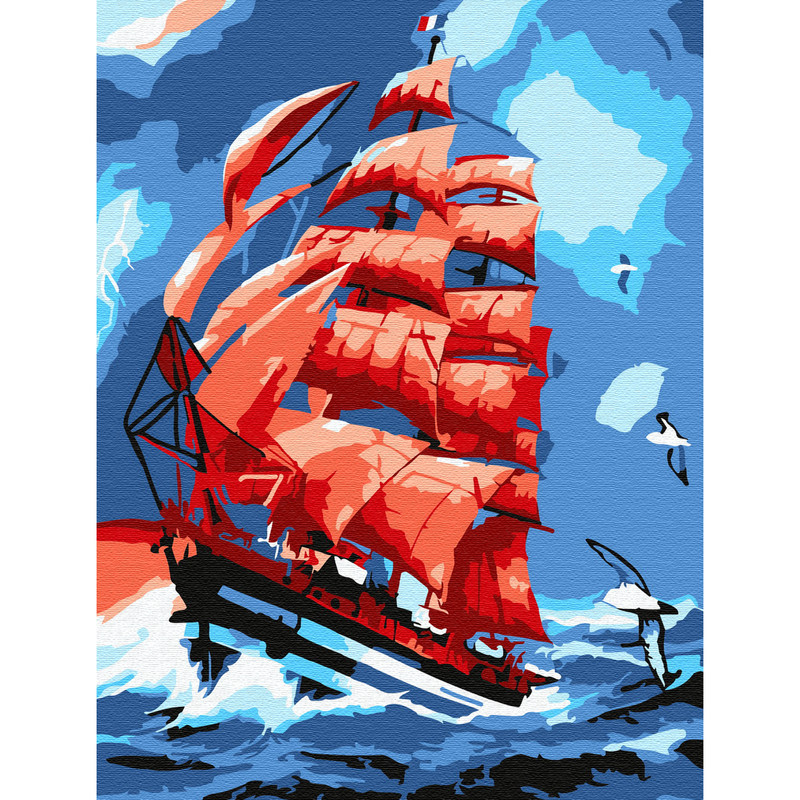 Molly Картина по номерам 'Алые паруса', 15x20 см