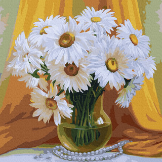 Картина по номерам 'Букет махровых ромашек' (24 цвета), 30х30 см  1