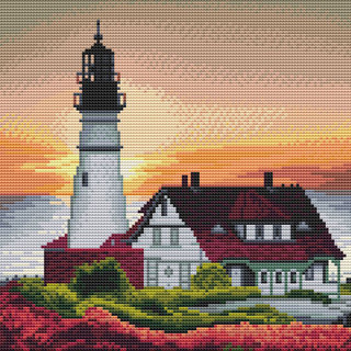 Картина мозаикой 'Белый маяк' (30 цветов) Molly, цвет белый, коричневый 2