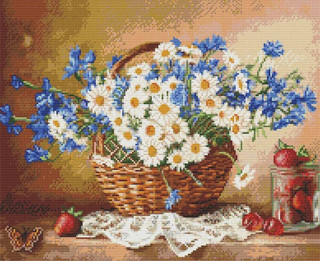 Алмазная мозаика 'Бузин: Ромашковое настроение', 50х40 см, 39...