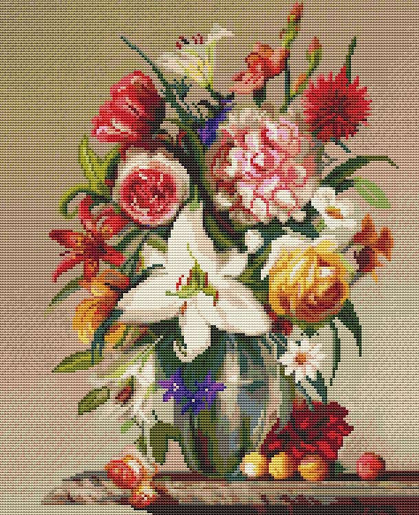 Алмазная вышивка «Бузин: Цветы и фрукты», 40х50 см