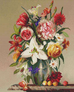 Алмазная вышивка «Бузин: Цветы и фрукты», 40х50 см 1
