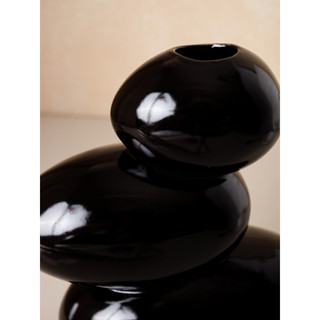 Ваза керамическая 'Сбалансированные камни', настольная, чёрная, 20 см 7