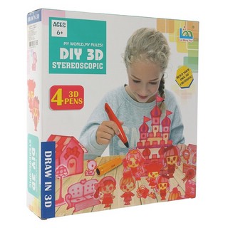 Набор 3D ручек Stereoscopic, LeiMengToys, 4 шт: желтая, лилов...