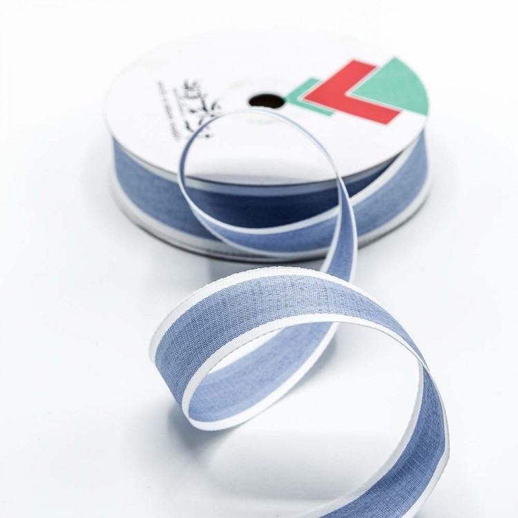 Лента полиэстер с каймой, 1 м, синий