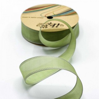 Лента полиэстер с каймой, 1 м, оливковый