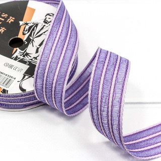 Лента полиэстер в пунктирную полоску, 1 м, сиреневый