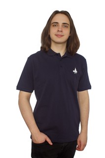 Футболка поло мужская с логотипом МГУ имени М.В. Ломоносова 