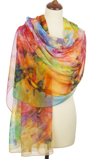 Павловопосадский шелковый палантин '10723' 100% шифон 85-200, артикул KW10723-000002 1