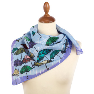 Павловопосадский платок '10613' голубой 100% хлопок 70-70, артикул KW10613-000013 2