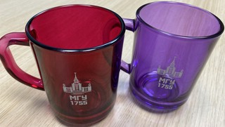 Кружка стеклянная с логотипом МГУ имени М.В.Ломоносова, цвет ...