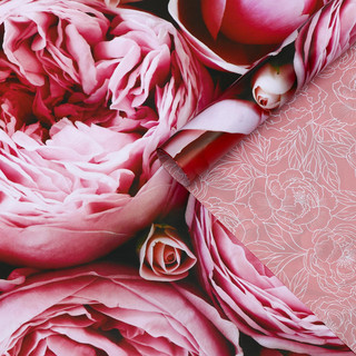 Бумага глянцевая двусторонняя 'Пионы', 0,5 х 0,7 м