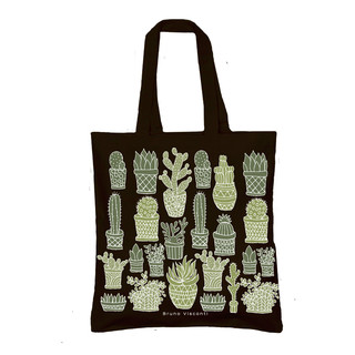 Сумка-шоппер 'Кактусы', 34х36 см GSF, цвет черный, зеленый