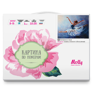 Картина по номерам 'Балерина в танце' (14 цветов), 15х20 см Molly 2