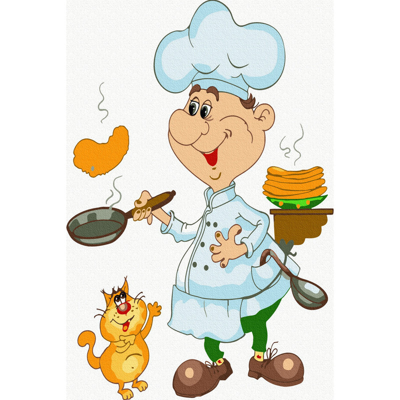 Картина по номерам 'Весёлый повар' (17 цветов), 20х30 см 