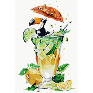 Картина по номерам 'Освежающий коктейль' (18 цветов), 20х30 см 1