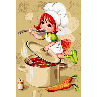 Картина по номерам 'Обед для эльфов' (20 цветов), 20х30 см  1