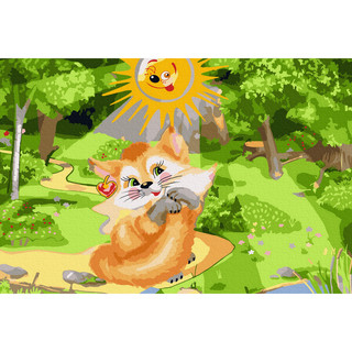 Картина по номерам 'Утро в лесу' (22 цвета), 20х30 см  1