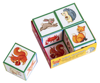 Умные кубики в поддончике. Забавные зверята 2