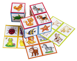 Умные кубики в поддончике. Забавные зверята 3