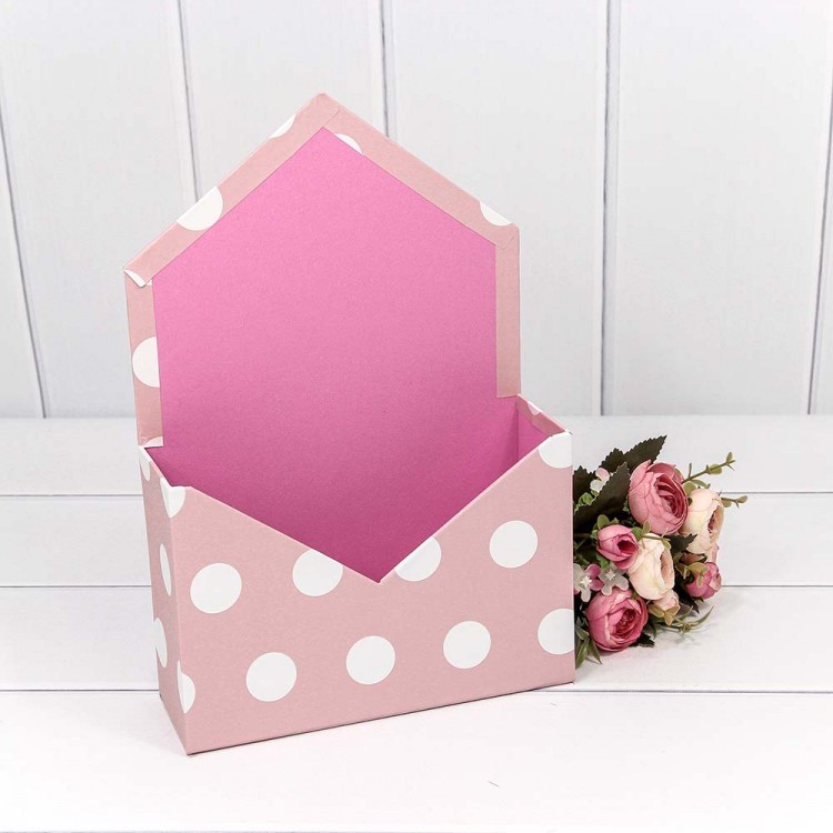 Коробка-конверт 'Горох' 20х30х7 см, пудровый