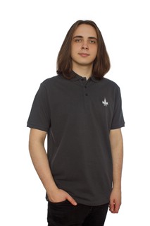 Футболка поло мужская с логотипом МГУ имени М.В. Ломоносова 