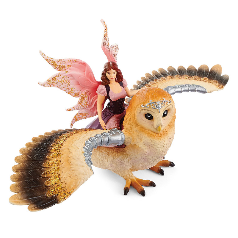 Фея, летящая на сверкающей сове 'Schleich'