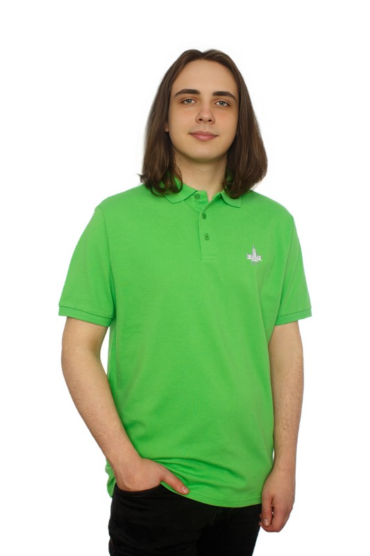 Футболка поло мужская с логотипом МГУ имени М.В. Ломоносова 