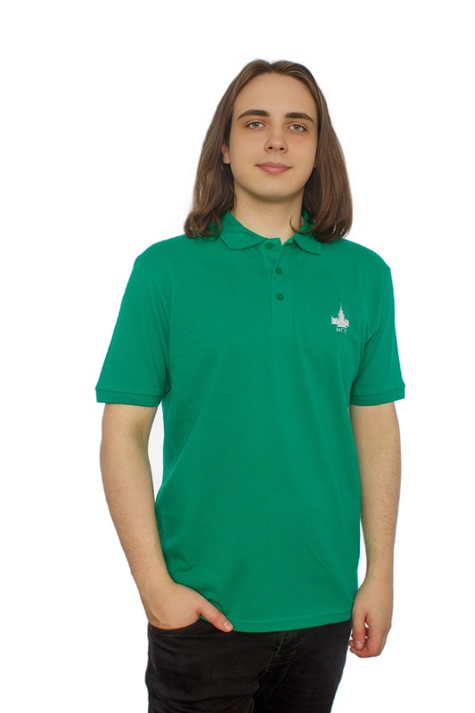 Футболка поло мужская с логотипом МГУ имени М.В. Ломоносова 