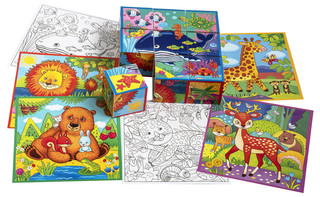 Умные кубики в поддончике. Пятнистый леопард 3