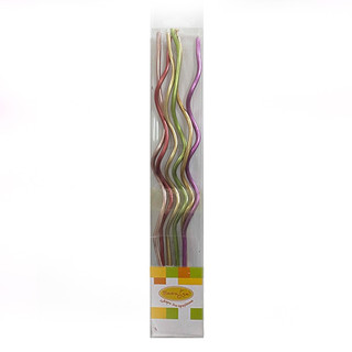 Свечи фигурные Спираль Metallic, размер 13 см, 6 штук ассорти...