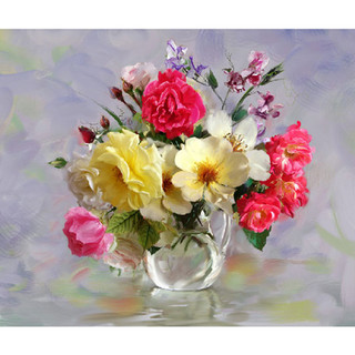 Картина по номерам 'Бузин. Розы в кувшинчике', 40x50 см Molly