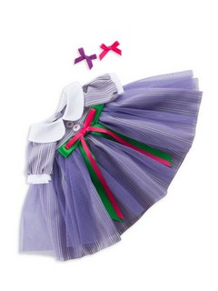 Платье лиловое в полоску для Зайки Ми 32 см, артикул StM-406