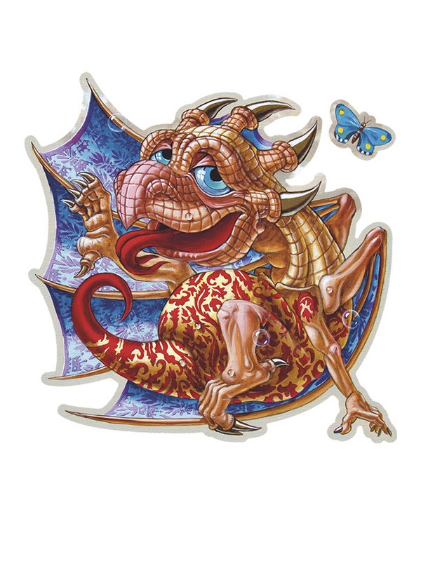 Пазл деревянный 'Дракон и бабочка', 100 деталей, Davici, 23х23 см