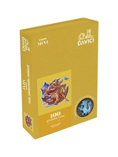 Пазл деревянный 'Дракон и бабочка', 100 деталей, Davici, 23х23 см 2